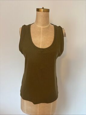LOFT Olive Scoop Neck Tank